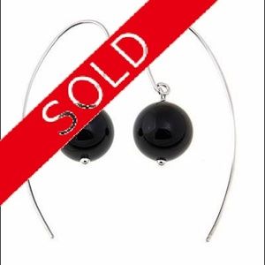 Gemstone Bead Sterling Silver Drop Earrings